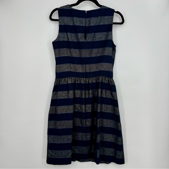 Delete Brooks Brothers Red Fleece Striped Metallic Sleeveless Knee Length Dress - Picture 10 of 11